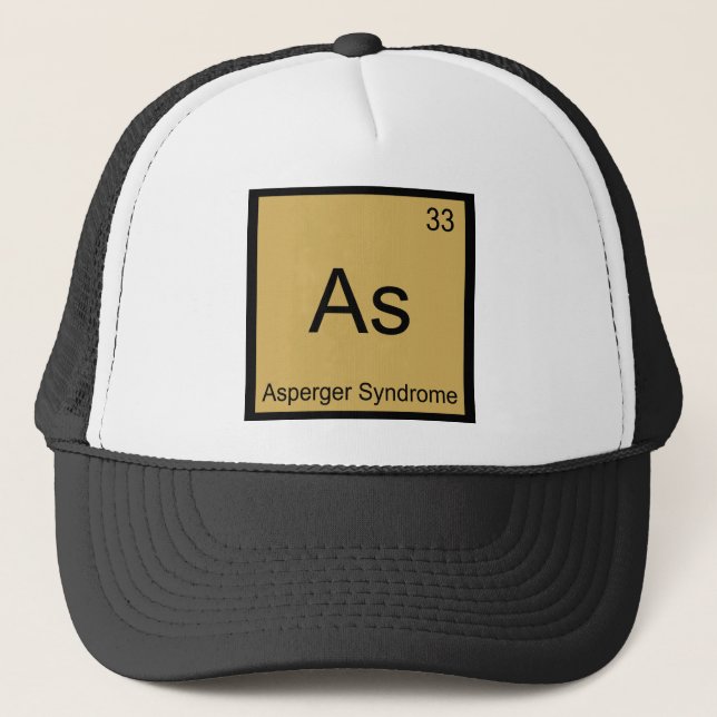 As - Asperger Syndrome Funny Chemistry Element Tee Trucker Hat (Front)