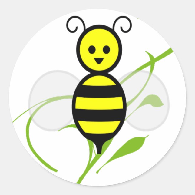 As Busy As A Bee Classic Round Sticker (Front)