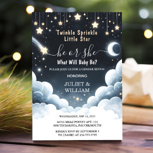 As Cloud Twinkle Twinkle Little Star Gender Reveal Invitation