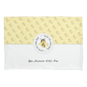 As Cute As Can Bee Cartoon   Personalised Monogram Pillowcase