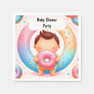 As Dreams Pink Blue Doughnuts And Diapers Baby Sho Napkin