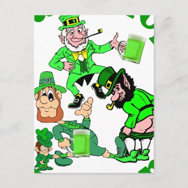 As drunk as a leprechaun postcard (Front)