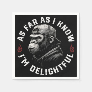 As Far As I Know I'm Delightful Funny Monkey Napkin