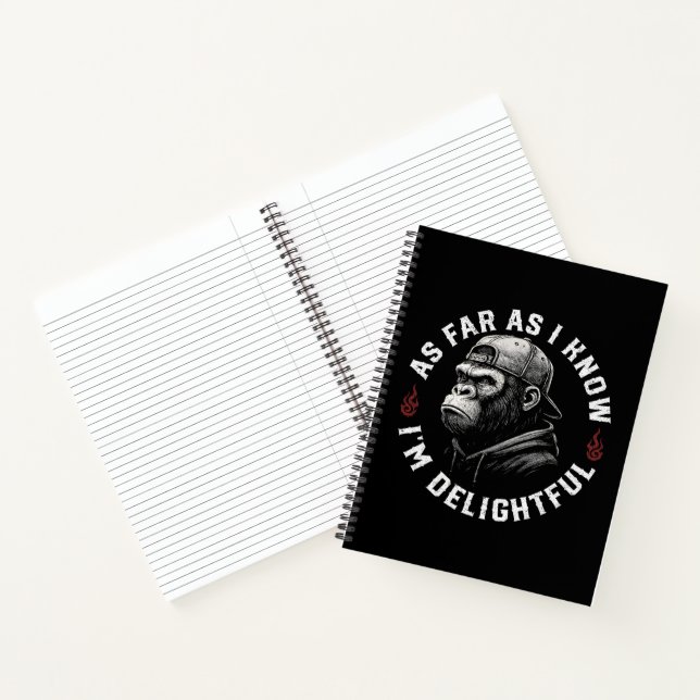 As Far As I Know I'm Delightful Funny Monkey Notebook (Inside)