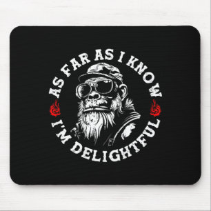 As Far As Know Delightful Funny Monkey Biker On Mouse Pad