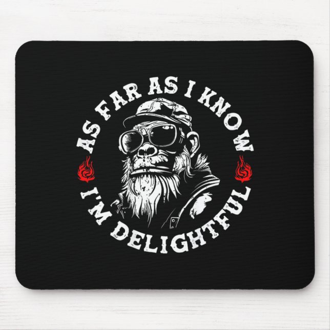 As Far As Know Delightful Funny Monkey Biker On Mouse Pad (Front)