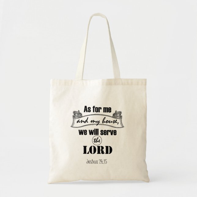 As for Me and My House Bible Verse Tote Bag (Front)