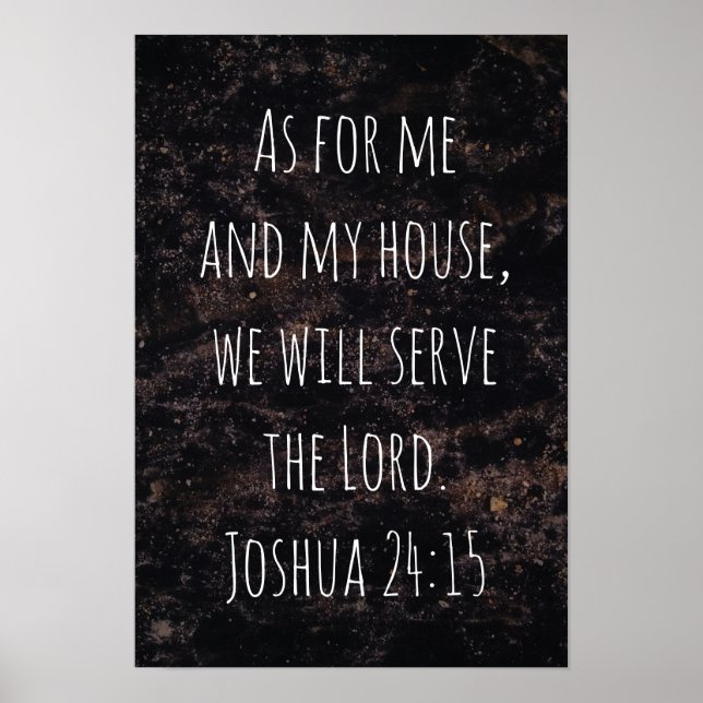 As for me and my house black abstract poster (Front)