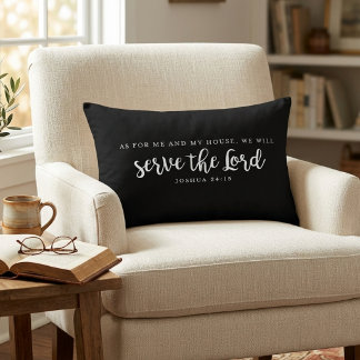 As For Me And My House Joshua 24:15 Decorative Cushion