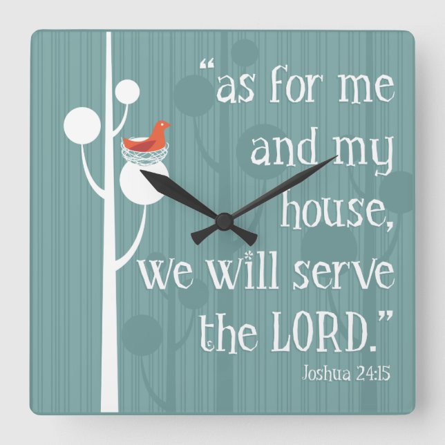 As For Me and My House Square Wall Clock (Front)