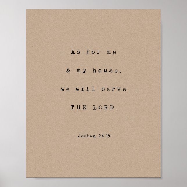 As for me and my house, THE LORD, Joshua Kraft Poster (Front)