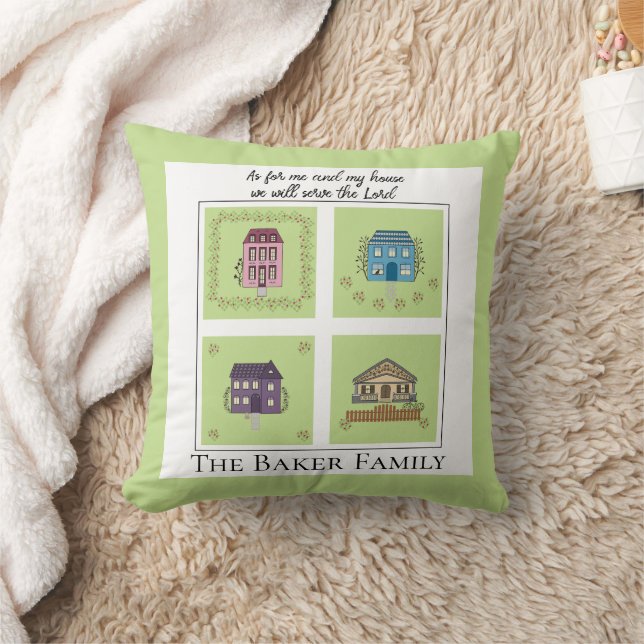 As for me, my house Add Name throw pillow (Blanket)