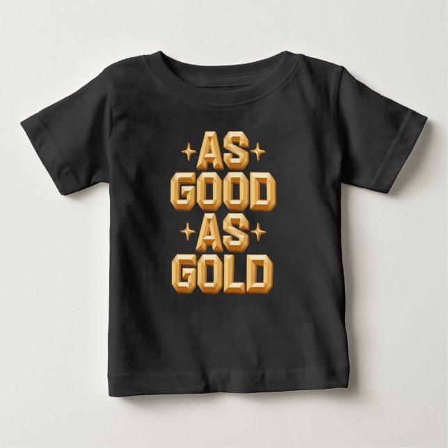As Good As Gold Baby Top T-shirt / Black (Front)