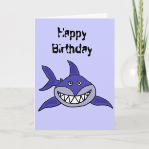 AS- Hilarious Grinning Shark Cartoon Card