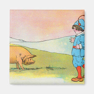 As I Went to Bonner I Met a Pig - Nursery Rhyme Magnet