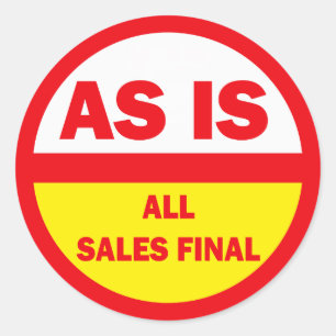 As Is All Sales Final Classic Round Sticker