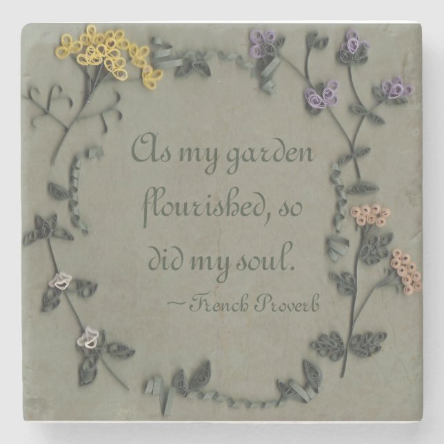 As My Garden Flourished Stone Coaster (Front)