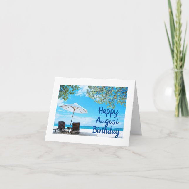 **AS NICE AS A DAY AT THE BEACH** AUGUST BIRTHDAY CARD (Front)