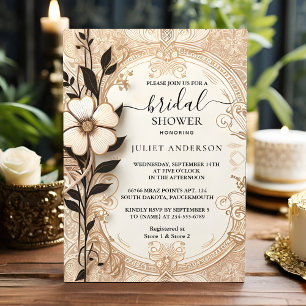 As Old English Retro Book Club Cover Bridal Shower Invitation
