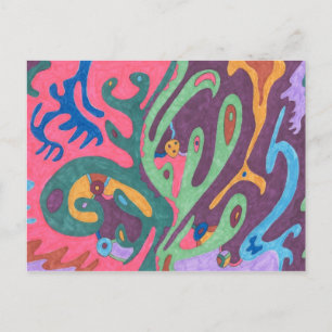 "As One" Abstract Art Postcard