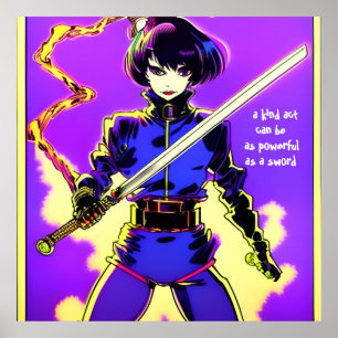 As powerful as a sword. Editable text. Poster