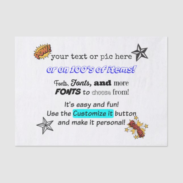 As seen on Shark Tank- Your own signature tissue Paper (Front)