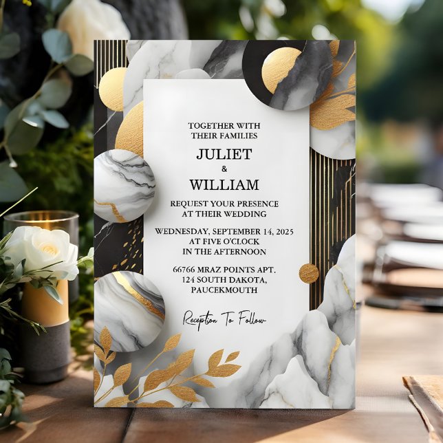 As Sheer Natural Work Stacked Stone Marble Wedding Invitation (Creator Uploaded)