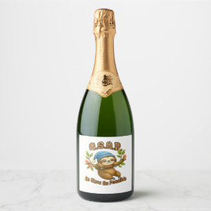 As Slow As Possible - Cute Sloth ASAP Classic T-Sh Sparkling Wine Label