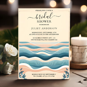 As Summer Ocean Sea Beach Blue Water Bridal Shower Invitation