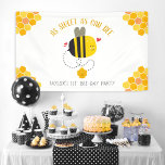 As Sweet As Can Bee Cute Kawaii Child Birthday Banner<br><div class="desc">“As sweet as can bee.” Proudly greet every guest of your child’s bee themed birthday party! Display this stunning, modern, stylish, personalised banner to add to their special day. A sweet, playful visual of a cute, kawaii bee, beehive, orange and yellow patchwork honeycomb, and orange yellow calligraphy script over white...</div>