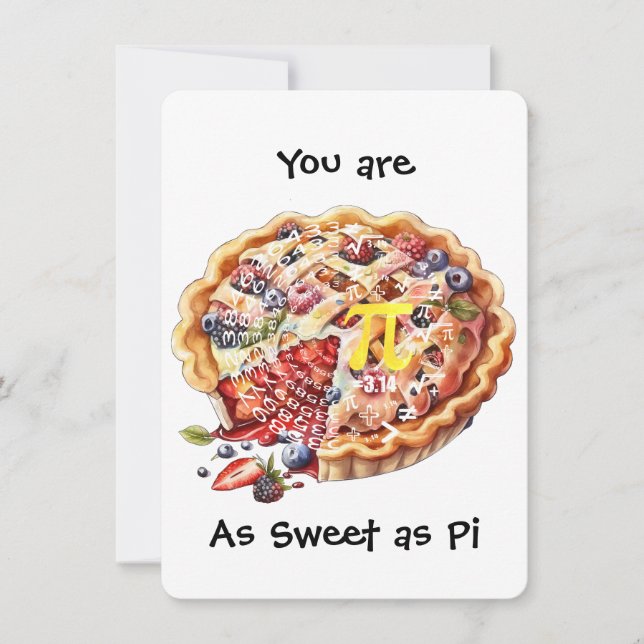 As Sweet as Pi Invitation (Front)