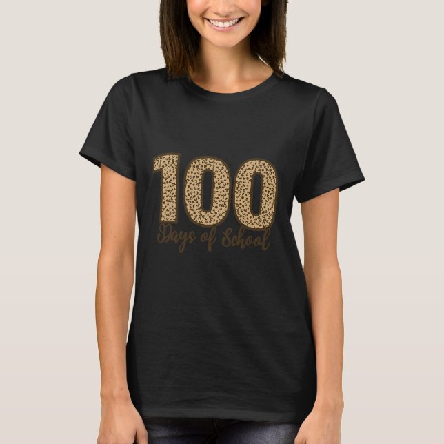 As Tees Cheetah Leopard 100 Days Of School  (Front)