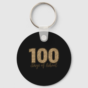 As Tees Cheetah Leopard 100 Days Of School Key Ring