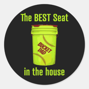 As Tees Softll Dad Best Seat In The House Pitcher  Classic Round Sticker