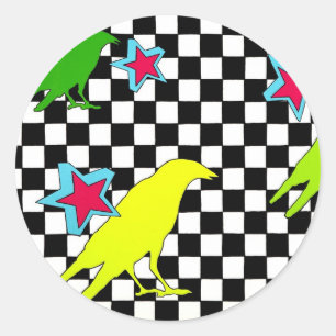 "As the crow flies" Classic Round Sticker