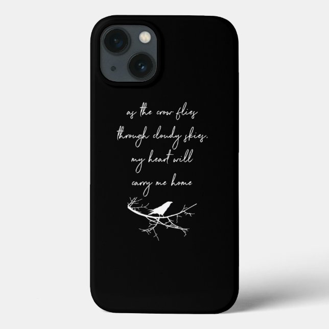 As The Crow Flies Crow Raven Moon Art  Case-Mate iPhone Case (Back)
