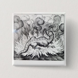 As the Salamander lives in fire 15 Cm Square Badge