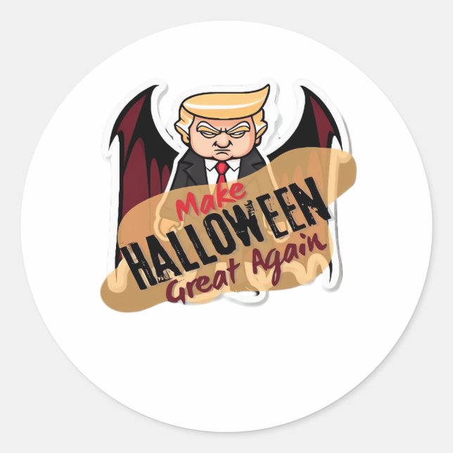 As Vampire - Make Halloween Great Again. Classic Classic Round Sticker (Front)