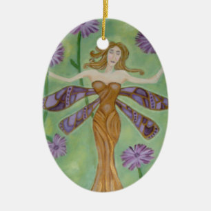 As Wise As The Dragonflies Art Ceramic Tree Decoration