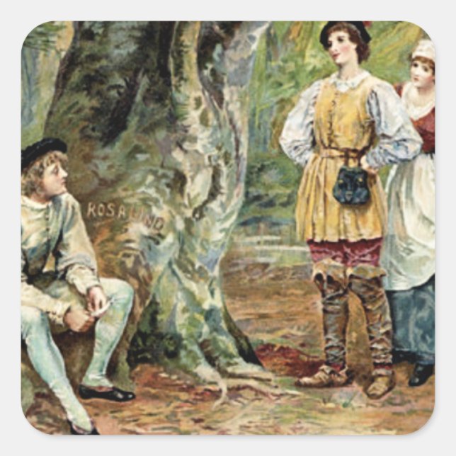 As You Like It - Shakespeare Square Sticker (Front)