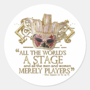 As You Like It Stage Quote (Gold Version) Classic Round Sticker