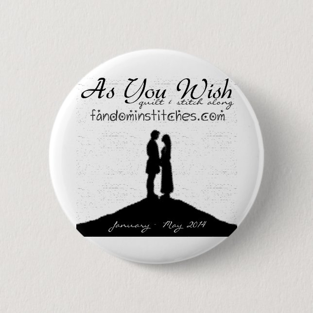 As You Wish Quilt & Stitch Along 2014 6 Cm Round Badge (Front)