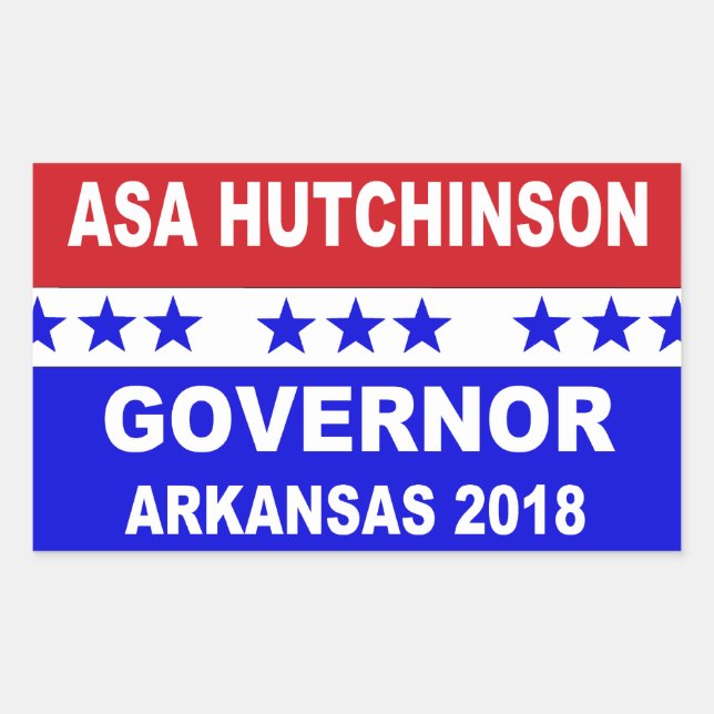 Asa Hutchinson Arkansas Governor 2018 Rectangular Sticker (Front)