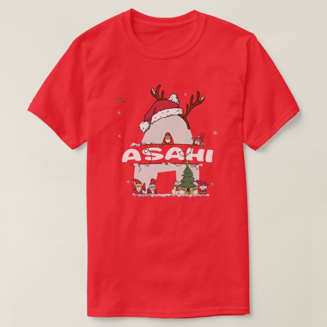 Asahi Christmasw Asahi Name for funny Xmas T-Shirt (Design Front)