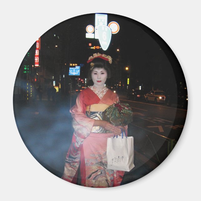 Asakusa Geisha Neo Tokyo Magnet (Front)