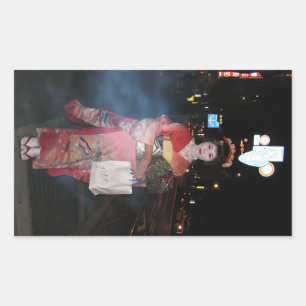 Asakusa Geisha Neo Tokyo Rectangular Sticker