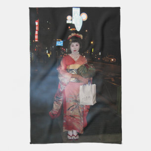 Asakusa Geisha Neo Tokyo Tea Towel