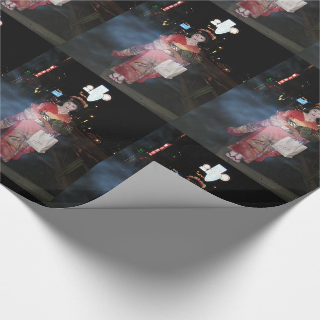 Asakusa Geisha Neo Tokyo Wrapping Paper (Corner)