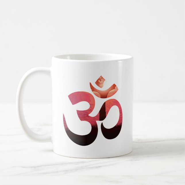 Asana Relax Custom Om Mantra Symbol Yoga Coffee Mug (Left)
