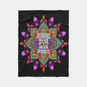 Asanas Flow Stronger With Vibrant Mandala Namaste  Fleece Blanket